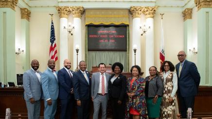 Asm. McKinnor with members of the Black Caucus
