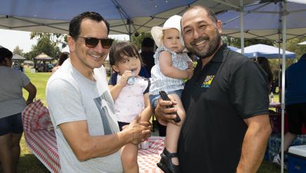 Assemblymember Rendon, Representative of LACBC with their children